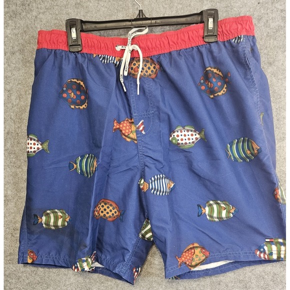 TOMMY HILFIGER Men's XL Tropical Fish Bathing Lined Board Swim Trunks‎ Shorts - Picture 1 of 11